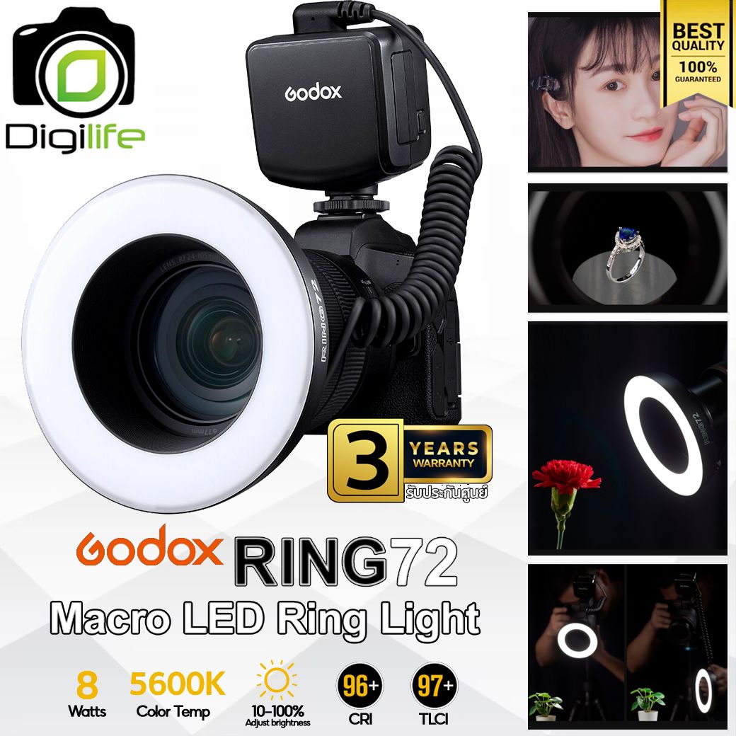 Godox LED Ring72 Macro Ring Light 8W 5600K ไฟถ่ายสินค้า ไฟมาโคร - รับประกันศูนย์ Godox Thailand 3ปี