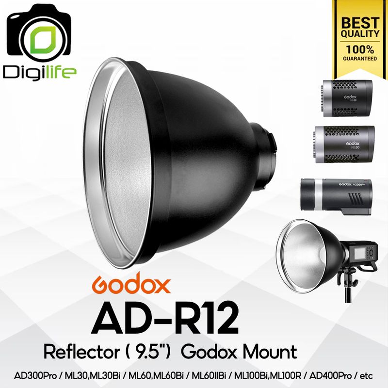 Godox Reflector AD-R12 - Godox Mount For AD300Pro, ML30, ML30Bi, ML60, ML60Bi, ML60IIBi, ML100Bi, ML100R, AD400Pro, etc