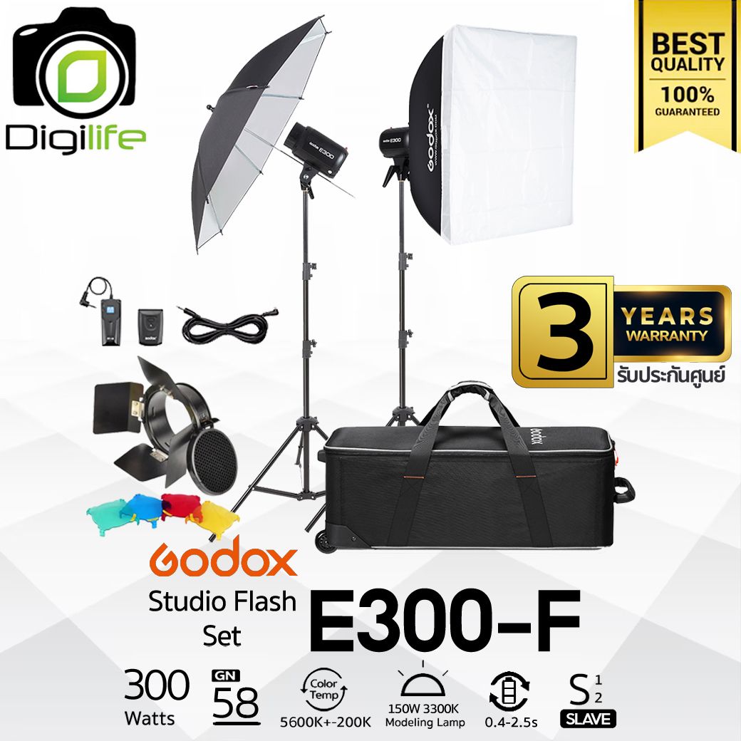 Godox Studio Flash E300-F SET ชุดไฟสตูดิโอ 300W 5600K - รับประกันศูนย์ Godox Thailand 3ปี