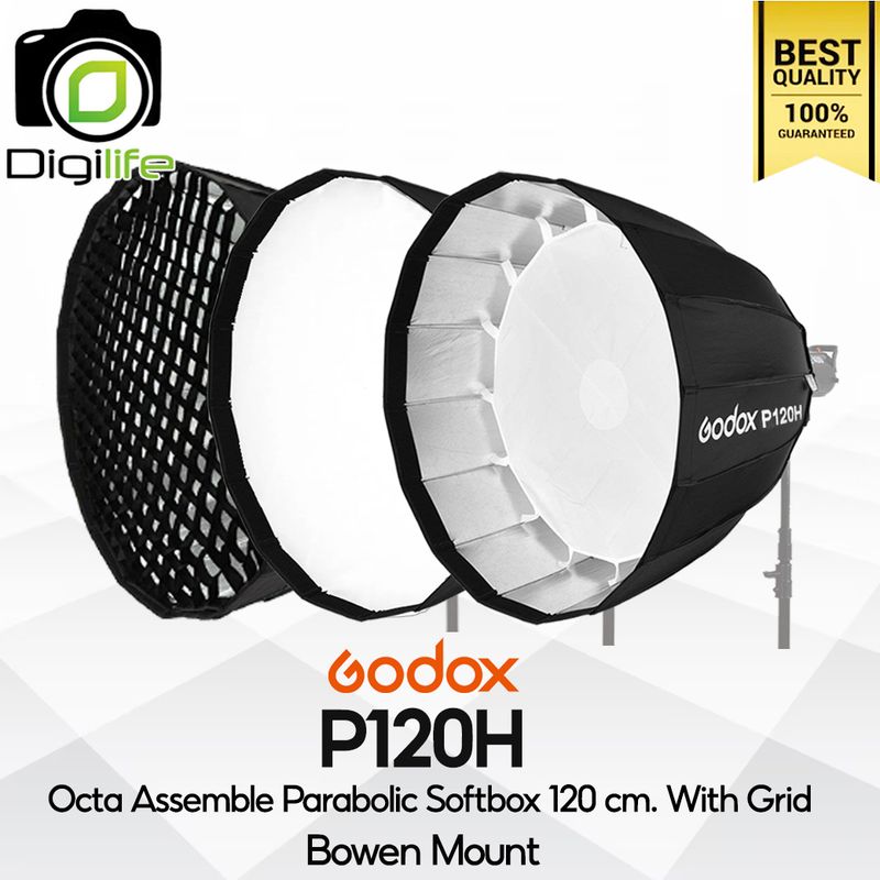 Godox Softbox P120H ( 120cm. ) Octa Assemble Parabolic Softbox With Grid ( Bowen ) ( P120L, P120G, P120 )