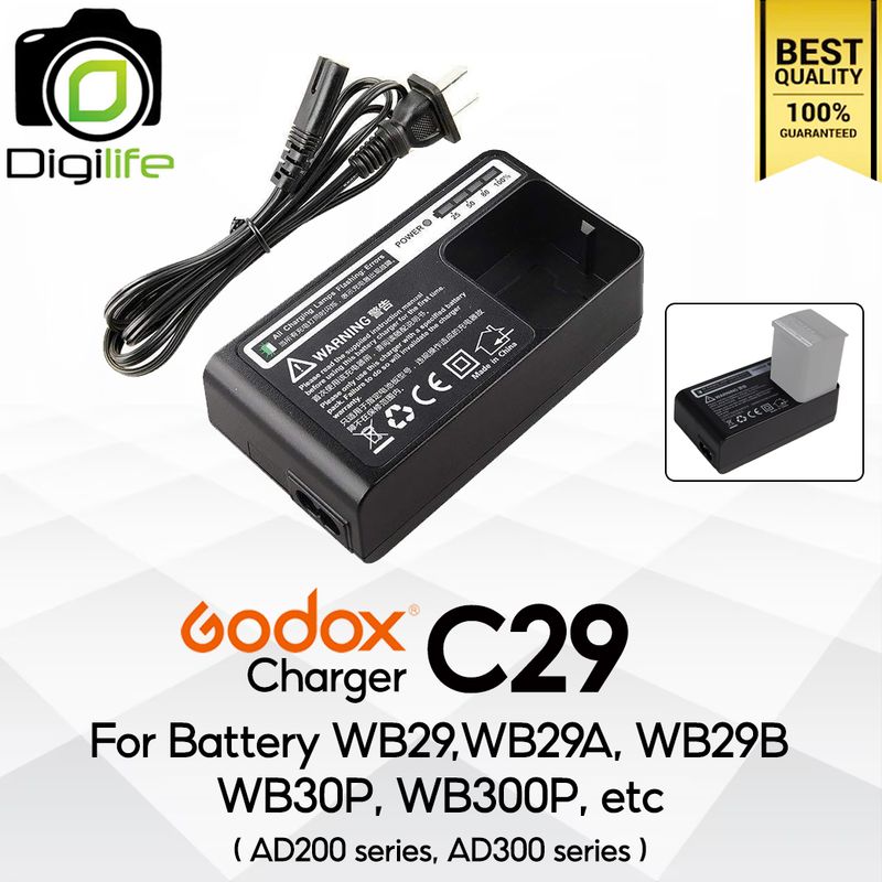 Godox Charger C29 For WB29, WB29A, WB29B, WB30P, WB300P, etc ( AD200, AD200Pro, AD200ProII, AD300Pro, etc )