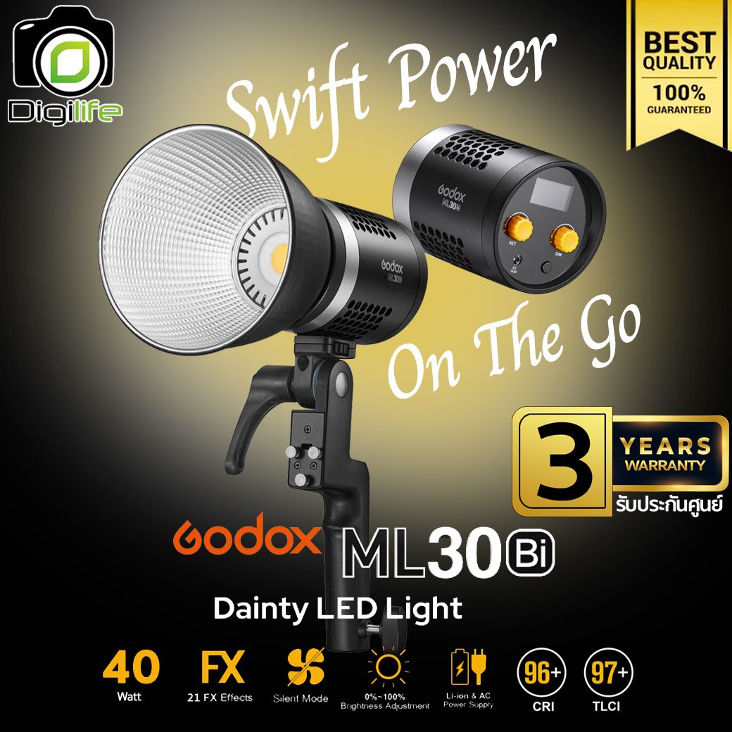 Godox LED ML30Bi 40W 2800K-6500K Bi-color - Godox Mount - รับประกันศูนย์ Godox Thailand 3ปี