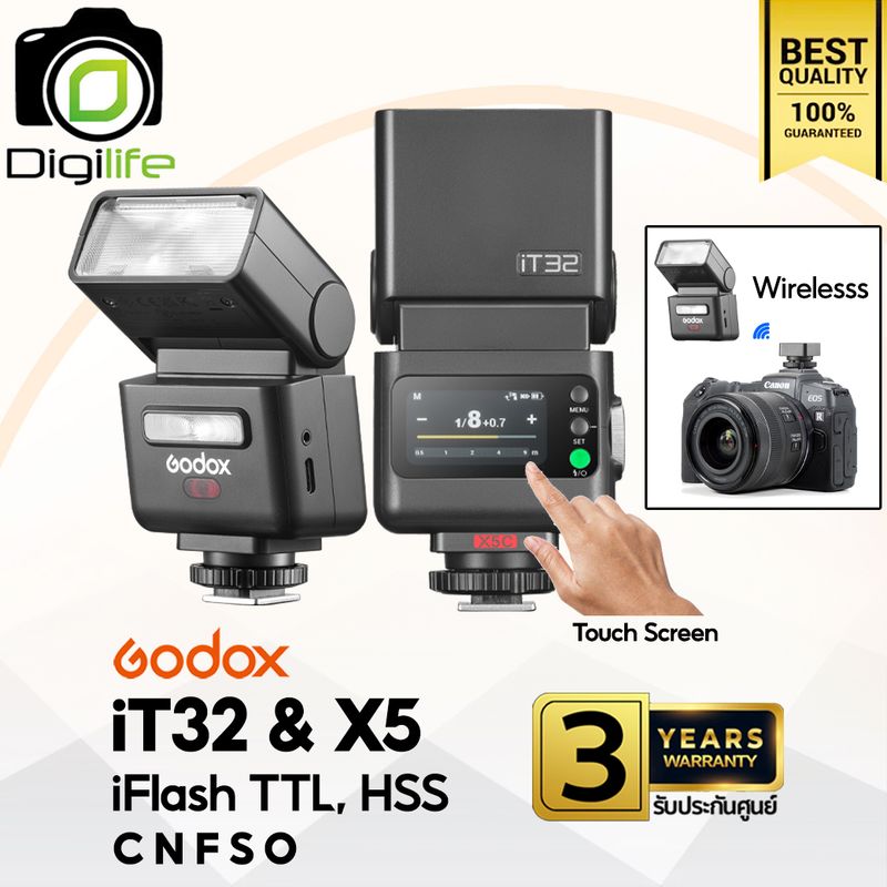 Godox Flash iT32 & X5 - TTL HSS - ออโต้, แมนนวล iFlash, Pocket Flash - รับประกันศูนย์ Godox Thailand 3ปี Godox Flash iT32 & X5 - TTL HSS - ออโต้, แมนนวล iFlash, Pocket Flash - รับประกันศูนย์ Godox Thailand 3ปี