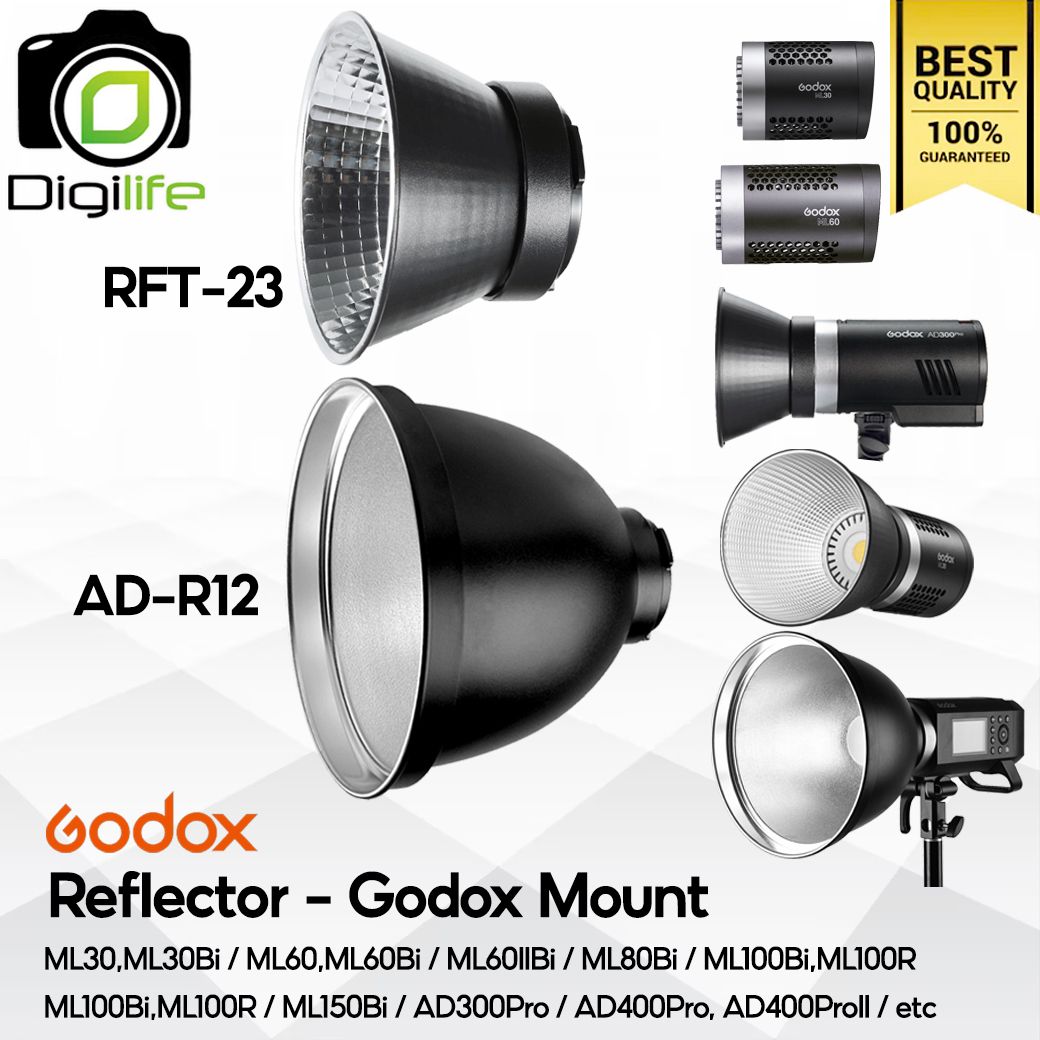 Godox Reflector AD-R12, RFT-23 - Godox Mount - For AD300Pro AD400Pro AD400ProII ML30 ML60 ML60IIBi ML80 ML100 ML150, etc