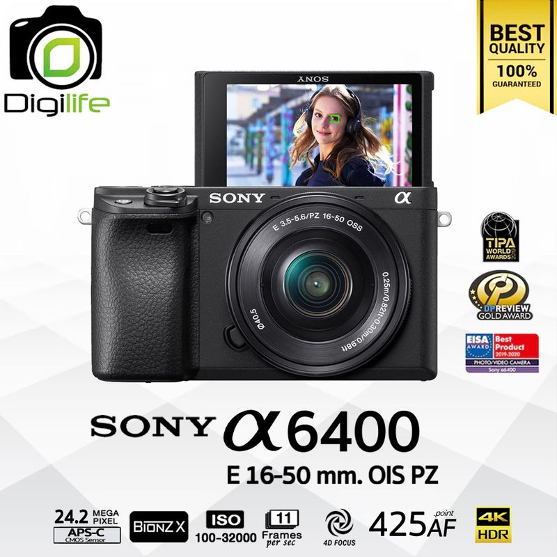 Sony Camera A6400 Kit E PZ 16-50 mm. F3.5-5.6 OSS II - รับประกันร้าน Digilife Thailand 1ปี