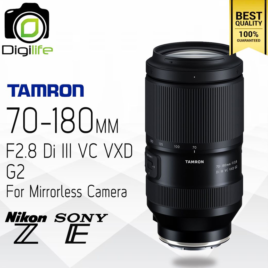 Tamron Lens 70-180 mm. F2.8 Di III VC VXD G2 For Nikon Z, Sony E - รับประกันร้าน Digilife Thailand 1ปี