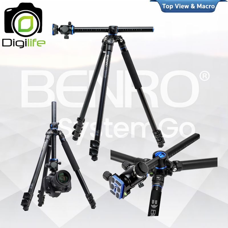 Benro Tripod GA157F B1G GoClassic 1 ขาตั้งกล้อง อเนกประสงค์ Monopod, Top View, กางราบ, กลับหัว