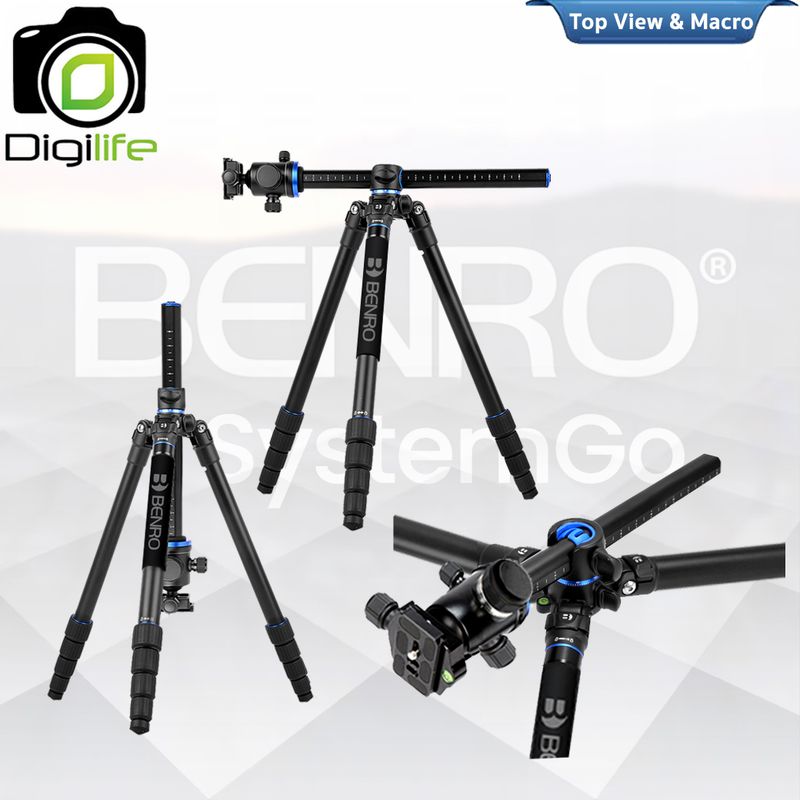 Benro Tripod GA169T B1 GoTravel ขาตั้งกล้อง อเนกประสงค์ Monopod, Top View, กางราบ, กลับหัว