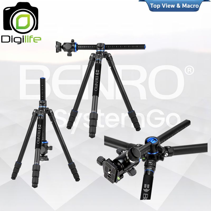 Benro Tripod GA168T B1 GoTravel ขาตั้งกล้อง อเนกประสงค์ Monopod, Top View, กางราบ, กลับหัว