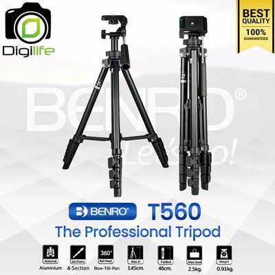 Benro Tripod T560 ขาตั้งกล้องน้ำหนักเบา เหมากับกล้อง DSLR , มิลเรอร์เลส, คอมแพ็ค , กล้องวิดีโอ