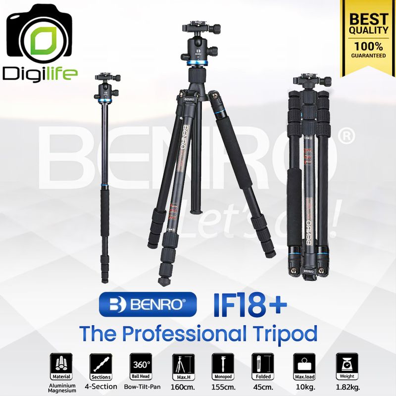 Benro Tripod IF18+ ขาตั้งกล้อง อเนกประสงค์  Monopod, กางราบ, กลับหัว