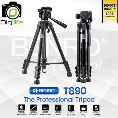 Benro Tripod T890 ขาตั้งกล้องน้ำหนักเบา DSLR, มิลเรอร์เลส, คอมแพ็ค, วิดีโอ