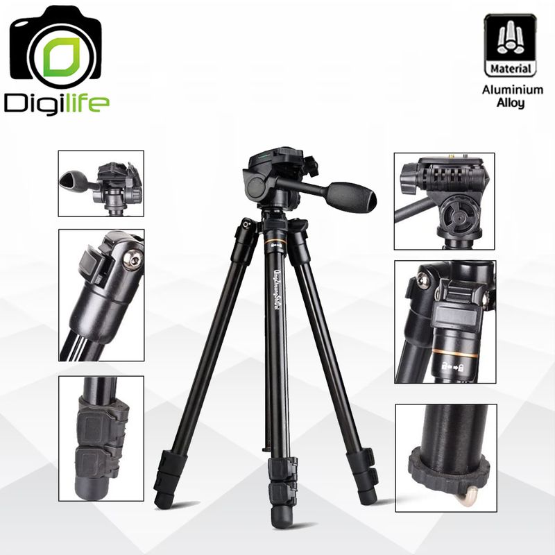 QZSD Tripod รุ่น Q109 - ขาตั้งกล้อง ทำ Monopod, กลับหัวถ่าย Macro, น้ำหนักเบา DSLR, มิลเรอร์เลส, คอมแพ็ค, กล้องวิดีโอ