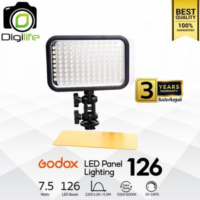 Godox LED 126 (แสงขาวอย่างเดียว) - 7.5W 5500K-6500K - รับประกันศูนย์ Godox Thailand 3ปี Godox LED 126 (แสงขาวอย่างเดียว) - 7.5W 5500K-6500K - รับประกันศูนย์ Godox Thailand 3ปี
