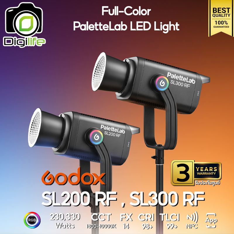 Godox LED SL200 RF, SL300 RF / RGB PaletteLab LED Light -220W, 330W, 1800-10000K - Bowen Mount