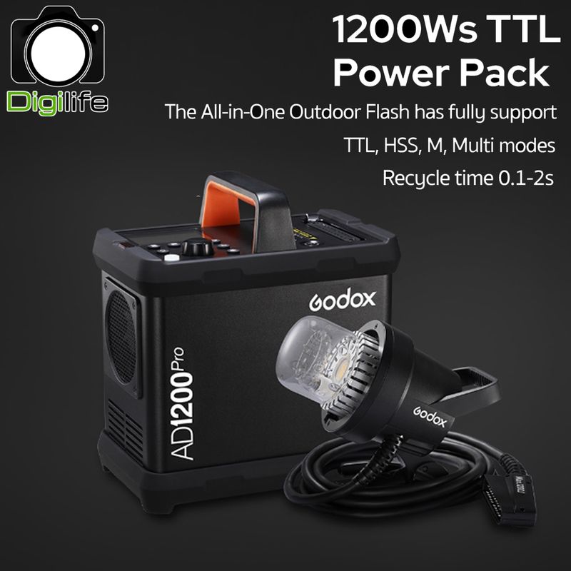 Godox Flash AD1200Pro 1200W - TTL, HSS, Lithium Battery - Bowen Mount