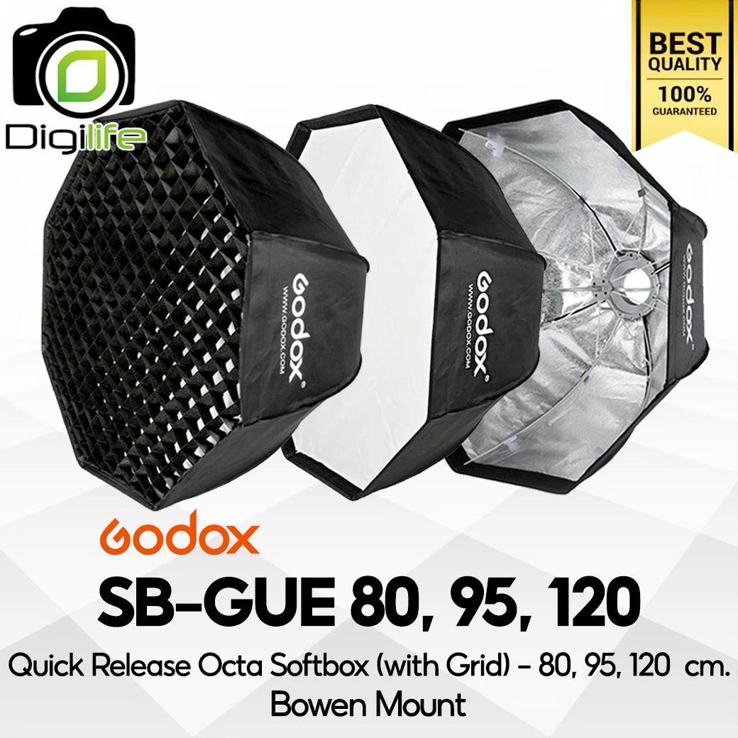 Godox Softbox SB-GUE 80, SB-GUE 95, SB-GUE 120 cm. Quick Release Octa Softbox - With Grid - Bowen Mount