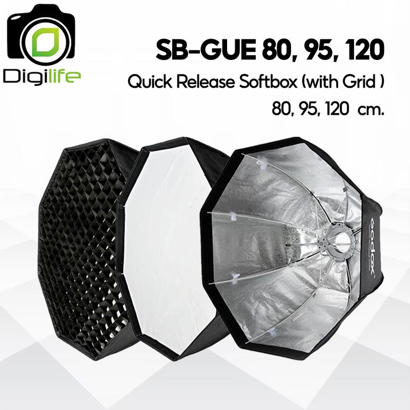 Godox Softbox SB-GUE 80, SB-GUE 95, SB-GUE 120 cm. Quick Release Octa Softbox - With Grid - Bowen Mount