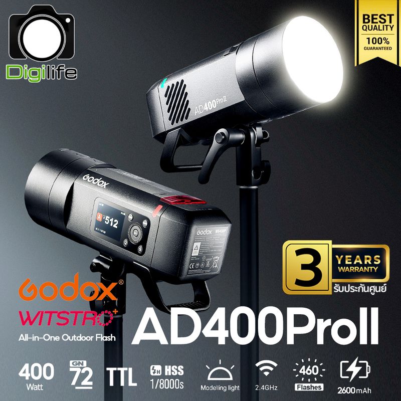 Godox Flash AD400ProII 400W - TTL, HSS, Lithium Battery - Bowen Mount Godox Flash AD400ProII 400W - TTL, HSS, Lithium Battery - Bowen Mount