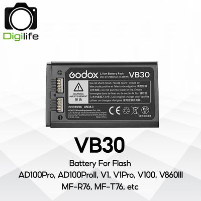 Godox Battery VB30 -USB แบตเตอรี่ สำหรับ Flash AD100Pro, AD100ProII, V1, V1Pro, V100, V860III, MF-R76, MF-T76, etc
