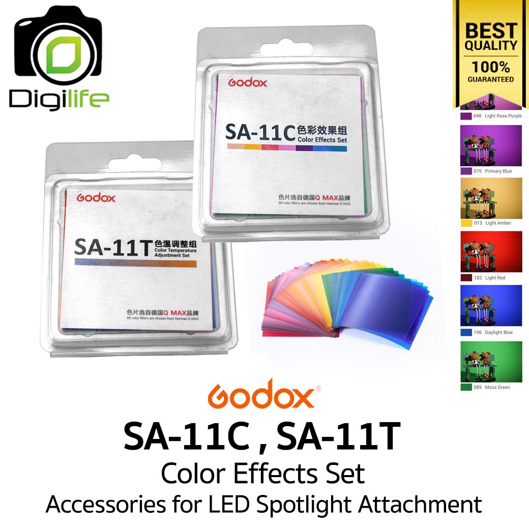 Godox Color Effect Set SA-11C, SA-11T ( Color Gel ) เป็นอุปกรณ์เสริมสำหรับ Godox LED Spotlight Attachment