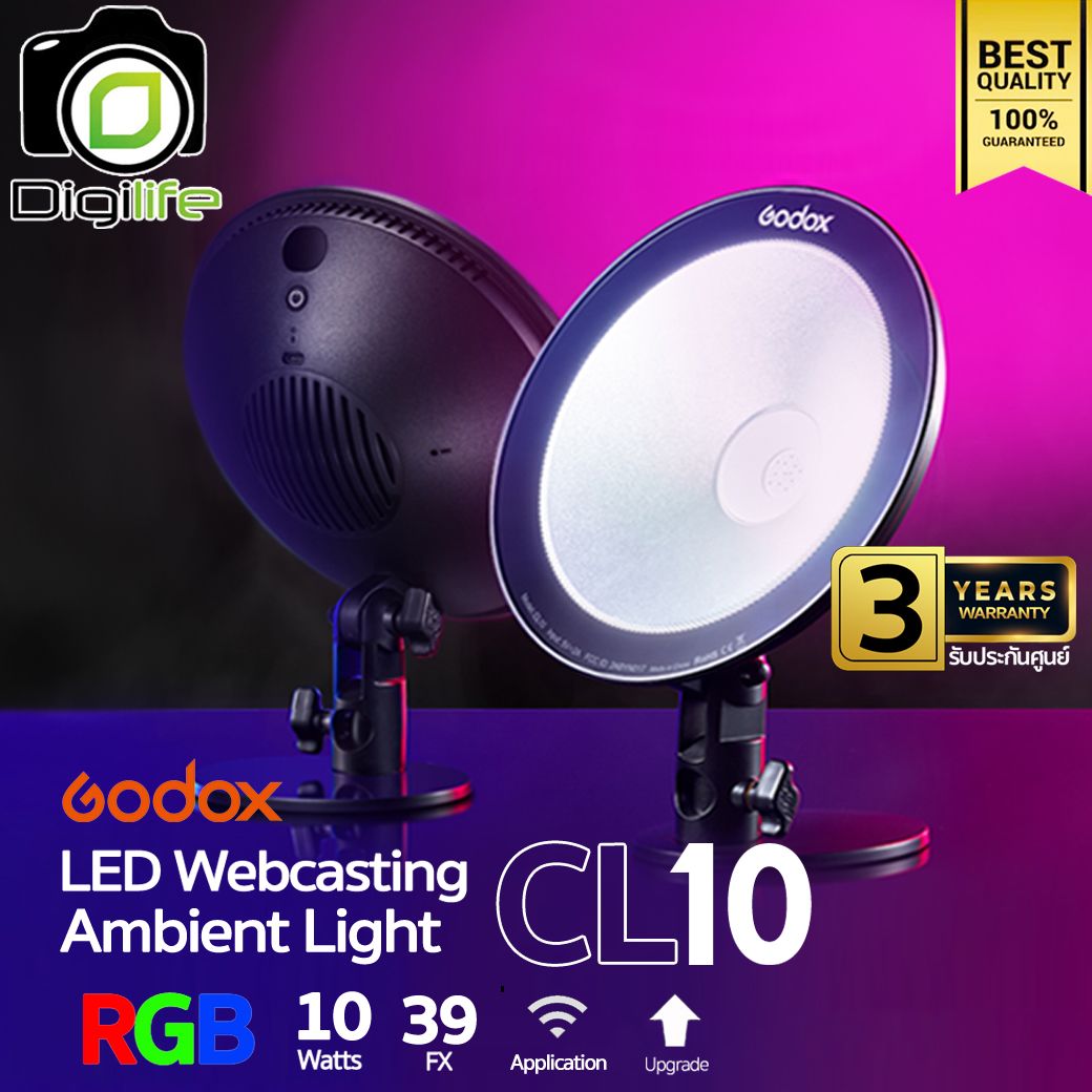 Godox LED CL10 RGB 10W 2500K-8500K เหมาะสำหรับ Live Stream, ถ่ายภาพ, วิดีโอ ฯลฯ - รับประกันศูนย์ Godox Thailand 3ปี