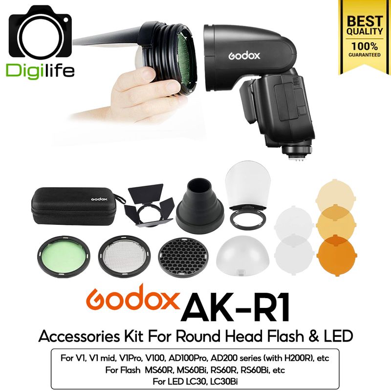Godox AK-R1 Accessory Kit For แฟลช &amp; LED หัวกลม V1, V1Pro, V100, AD100Pro, AD200 series (with H200R), MS60R/Bi, RS60R/Bi
