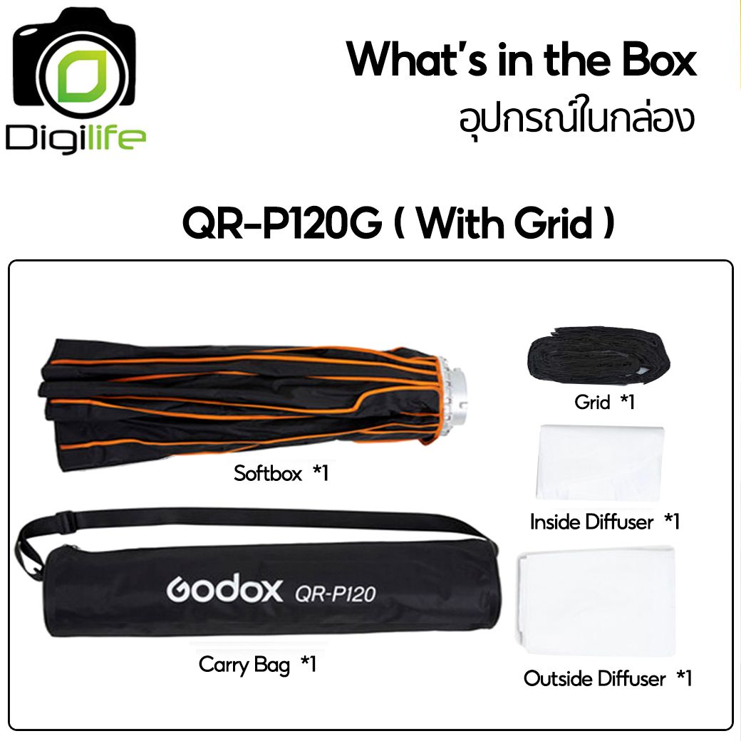 Godox Softbox QR-P120 With Grid - Quick Release