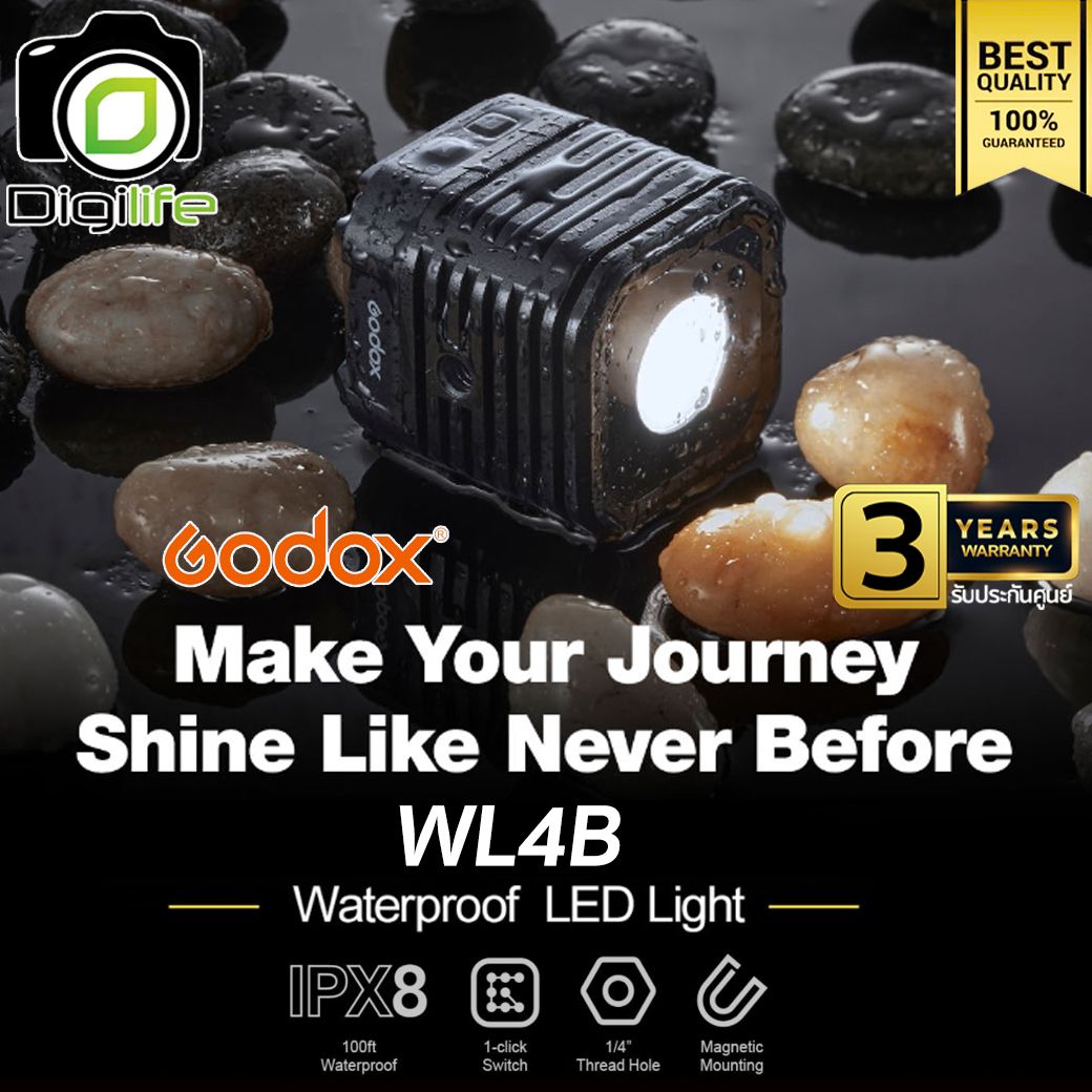 Godox LED WL4B - Waterproof, แสงขาว 5600K, Lithium Battery