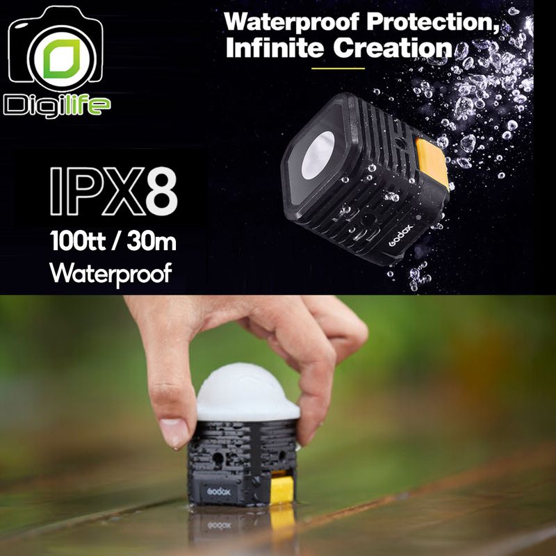 Godox LED WL4B - Waterproof, แสงขาว 5600K, Lithium Battery