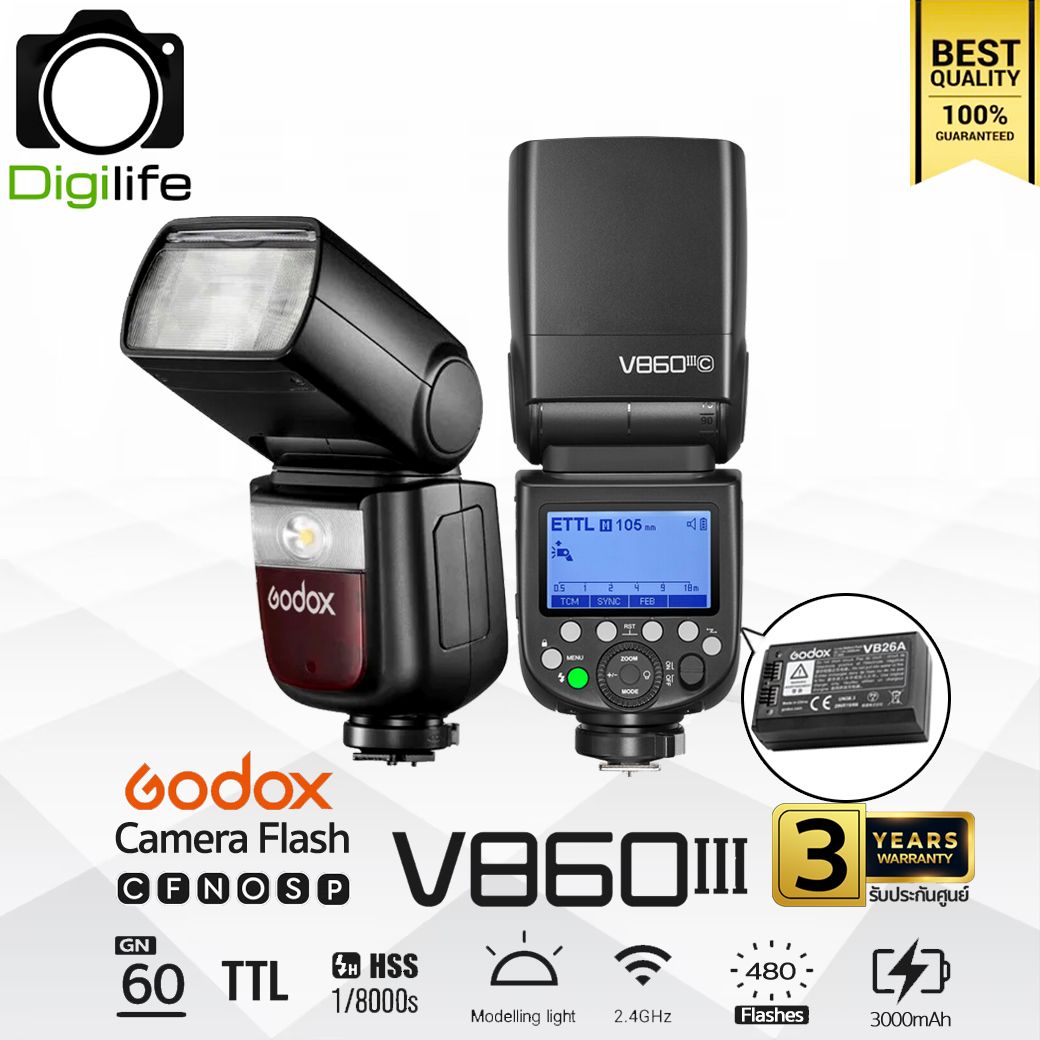 Godox Flash V860III - TTL HSS 3000mAh - รับประกันศูนย์ Godox Thailand 3ปี