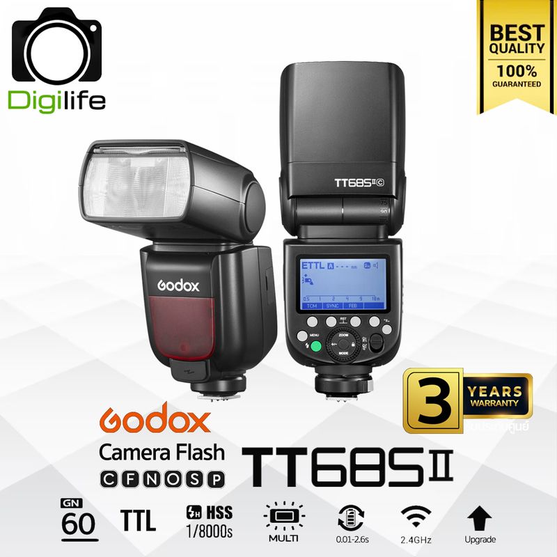 Godox Flash TT685II TTL HSS - รับประกันศูนย์ Godox Thailand 3ปี Godox Flash TT685II TTL HSS - รับประกันศูนย์ Godox Thailand 3ปี