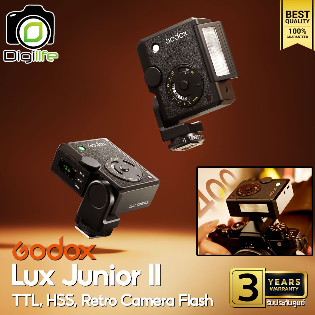 Godox Flash Lux Junior II, Lux Junior IIS - TTL, HSS, Retro Camera Flash, Lithium Battery