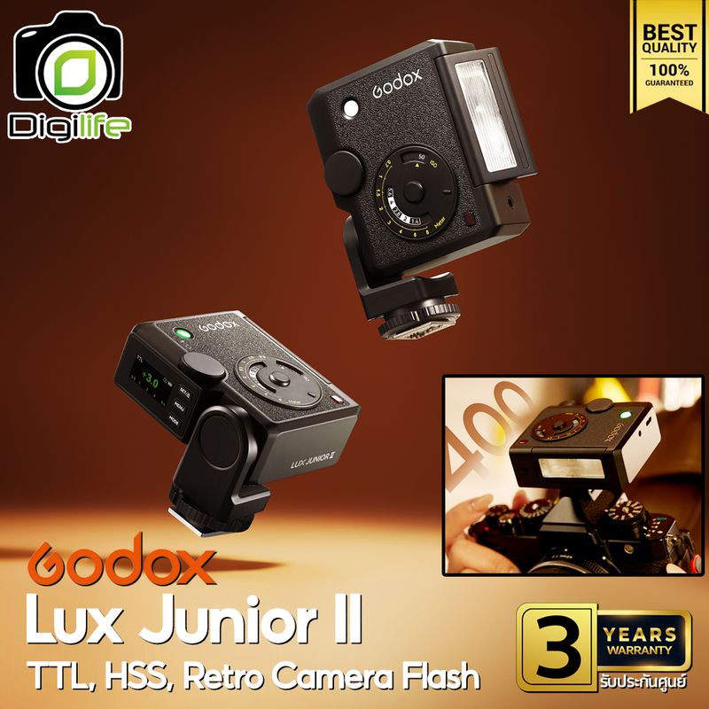 Godox Flash Lux Junior II, Lux Junior IIS - TTL, HSS, Retro Camera Flash, Lithium Battery Godox Flash Lux Junior II, Lux Junior IIS - TTL, HSS, Retro Camera Flash, Lithium Battery