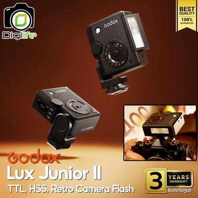 Godox Flash Lux Junior II, Lux Junior IIS - TTL, HSS, Retro Camera Flash, Lithium Battery