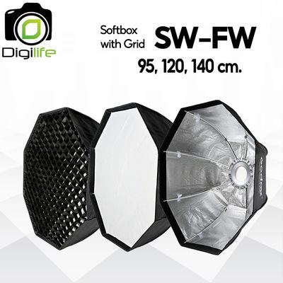 Godox Softbox SB-FW 95, SB-FW 120, SB-FW 140 cm. Quad Assemble Softbox - With Grid - Bowen Mount