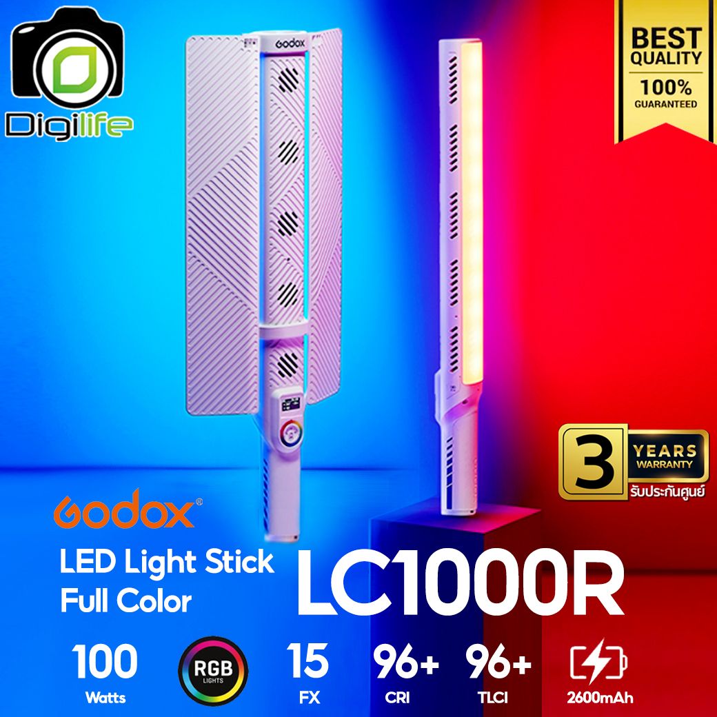 Godox LED LC1000R - 100W, RGB, CCT 2500K-8500K, Stick &amp; Tube, Lithium Battery, Portable LED