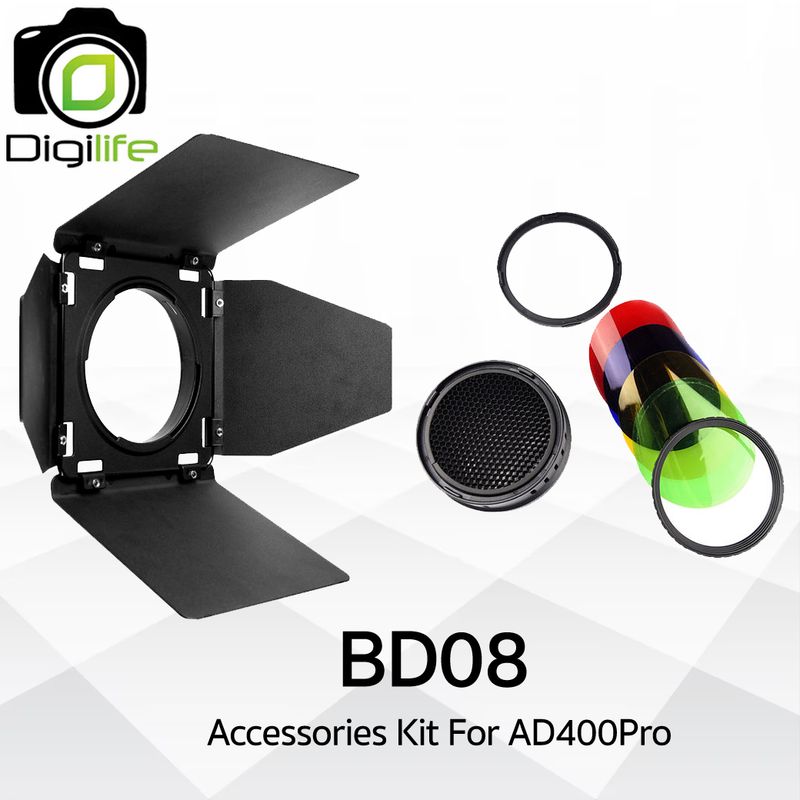 Godox BD08 Accessories For AD400Pro ( Honey Comb Grid , 4* Color Filters , Barn Door )