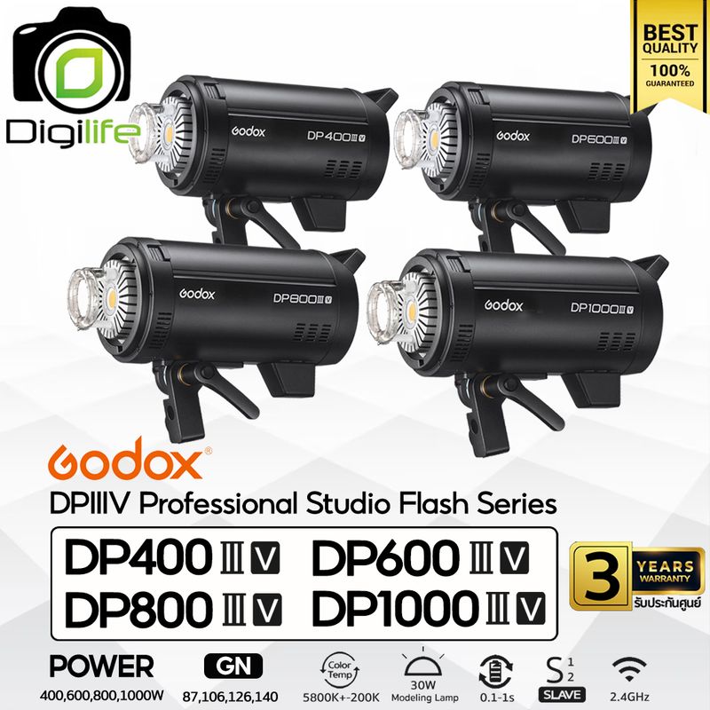 Godox Flash DP400IIIV, DP600IIIV, DP800IIIV, DP1000IIIV -5800K แสงขาว - Bowen Mount