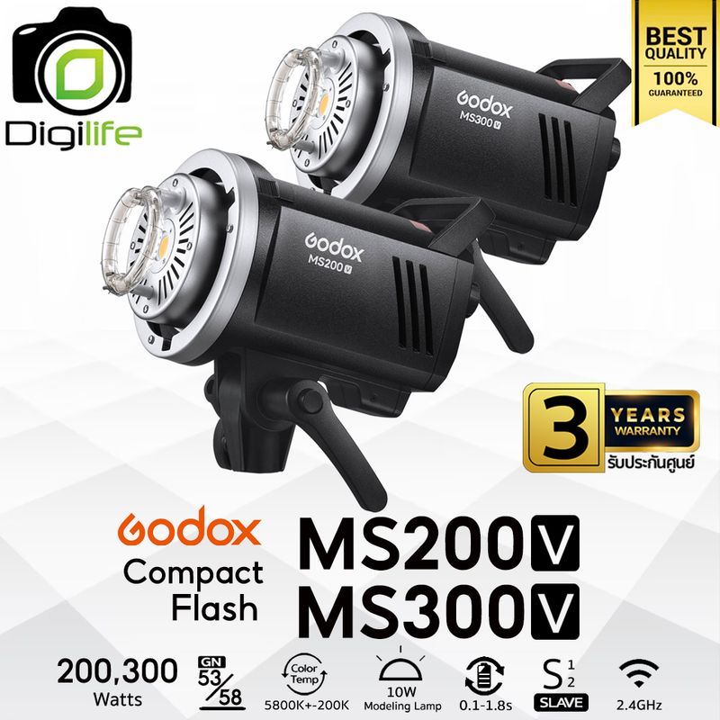 Godox Flash MS200V, MS300V ( 200W, 300W ) Bowen Mount / Digilife Thailand Godox Flash MS200V, MS300V ( 200W, 300W ) Bowen Mount / Digilife Thailand