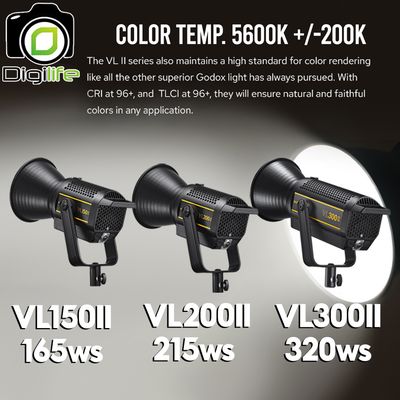 ลดล้างสต๊อก - Godox LED VL150II, VL200II, VL300II - 165W, 215W, 320W - 5600K (แสงขาว) - Bowen Mount