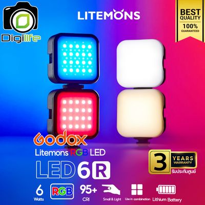 Godox LED 6R - Litemons LED, 6W, RGB, CCT 3200K-6500K, Lithium Battery