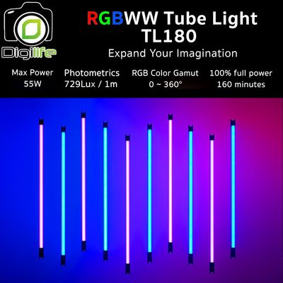 Godox LED TL180 - 55W, RGB, CCT 2700-6500K, Stick &amp; Tube, Lithium Battery / Digilife Thailand