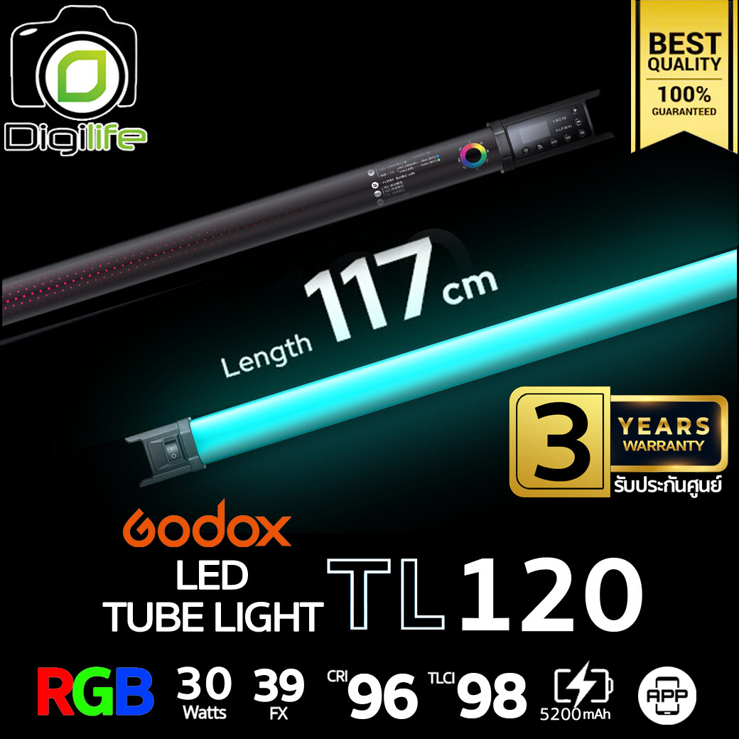 Godox LED TL120 - 30W, RGB, CCT 2700-6500K, Stick &amp; Tube, Lithium Battery / Digilife Thailand