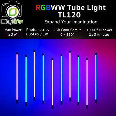 Godox LED TL120 - 30W, RGB, CCT 2700-6500K, Stick &amp; Tube, Lithium Battery / Digilife Thailand