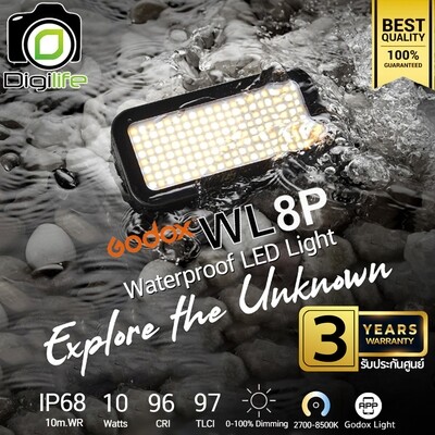 Godox LED WL8P - Waterproof IP68, 10W, Bi-color 2700-8500K, Lithium Battery, Portable LED