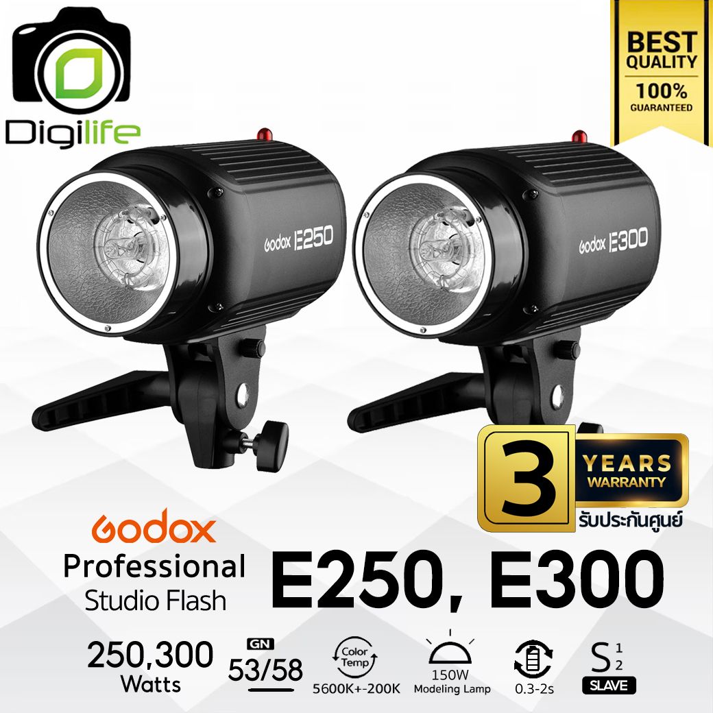 Godox Flash E250, E300 แฟลชสตูดิโอ 250W, 300W น้ำหนักเบา