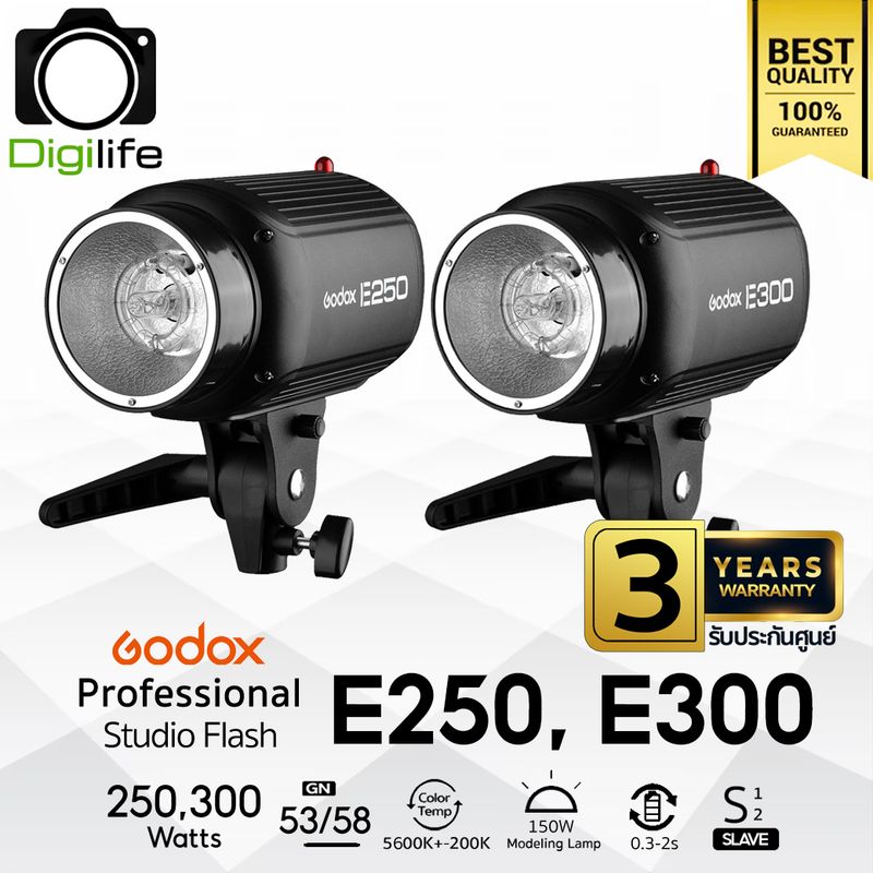 Godox Flash E250, E300 แฟลชสตูดิโอ 250W, 300W น้ำหนักเบา Godox Flash E250, E300 แฟลชสตูดิโอ 250W, 300W น้ำหนักเบา