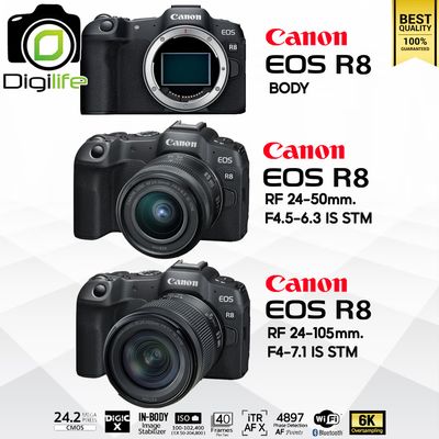 Canon Camera EOS R8 Body, R8 Kit ( RF 24-50 mm., RF 24-105 mm, )