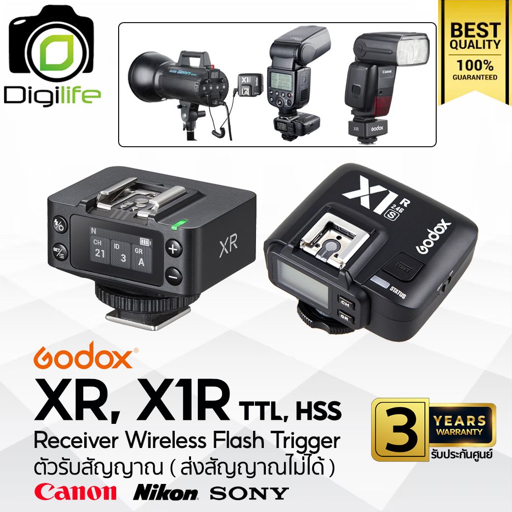 Godox Trigger XR, X1R - Receiver ตัวรับสัญญาณ 2.4GHz ใช้กับ X1T, X2T, X3, XT32, Xpro, XProII, etc -ประกันศูนย์ Godox 3ปี